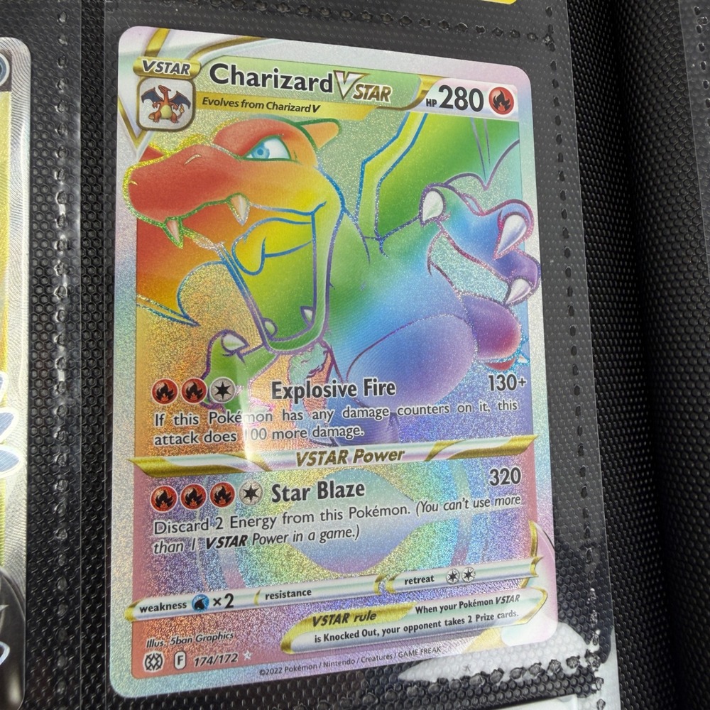 Pokemon Charizard VSTAR 174/172 Brilliant Stars Secret Rare Rainbow Holo Card